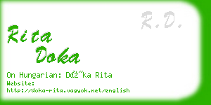 rita doka business card